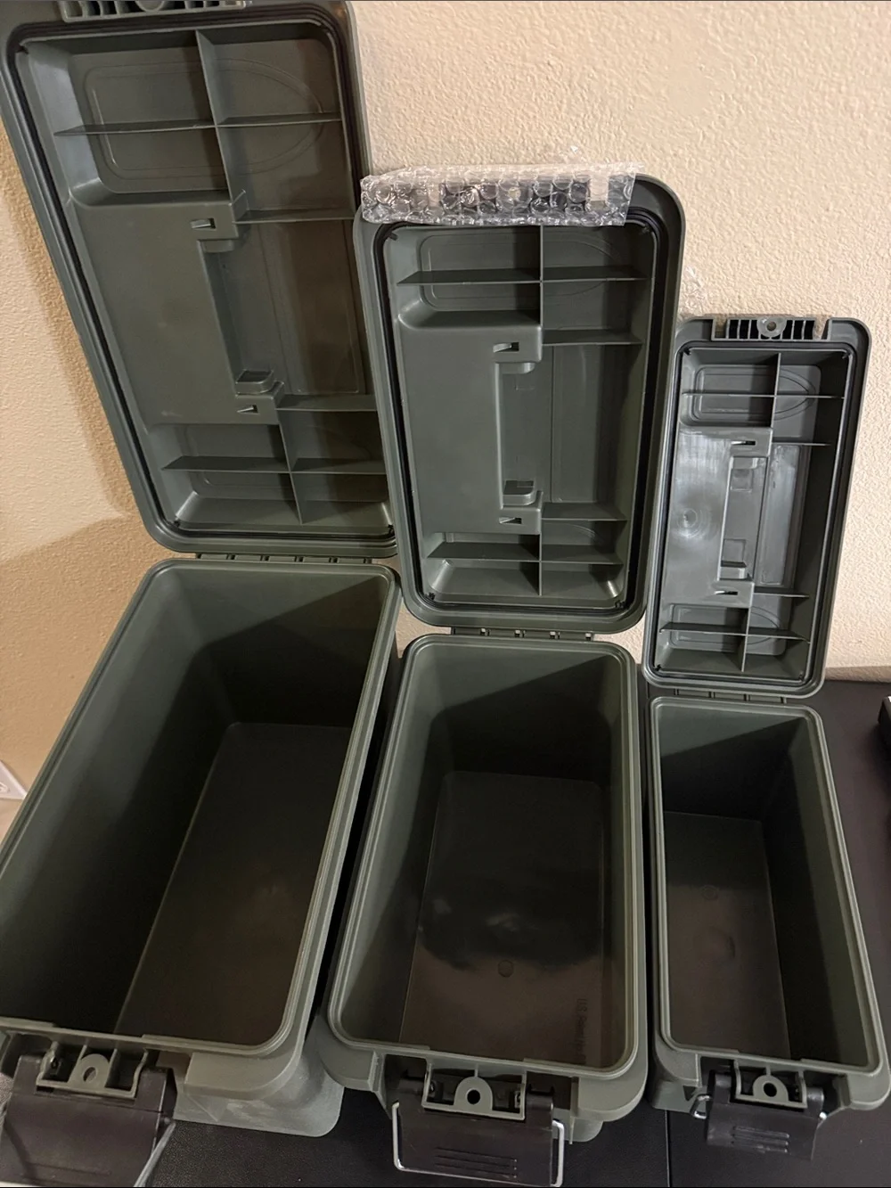3 pack Plastic Ammo Boxes High Desert Security Box New Stackable Hunting